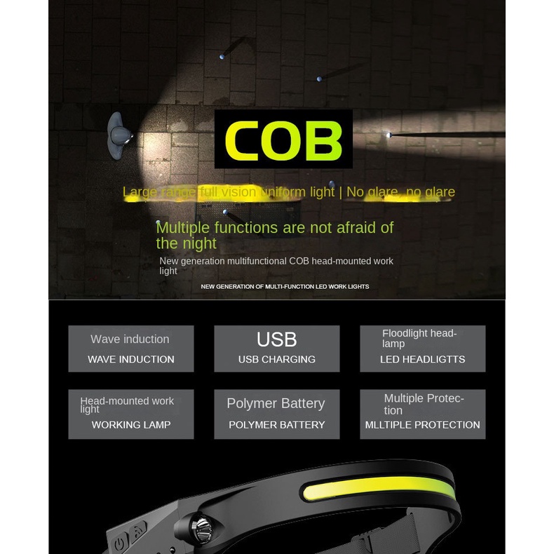 Đèn Pin LED Mini Đa Năng Cảm Ứng Sóng Mới Cho Hoạt Động Câu Cá Ngoài Trời