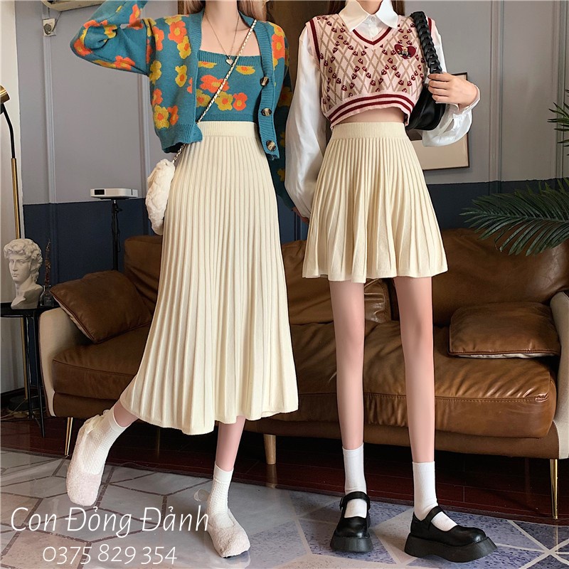 [Chất loại 1] Chân váy len xòe chất đẹp loại 1 dáng xòe AC017 con đỏng đảnh