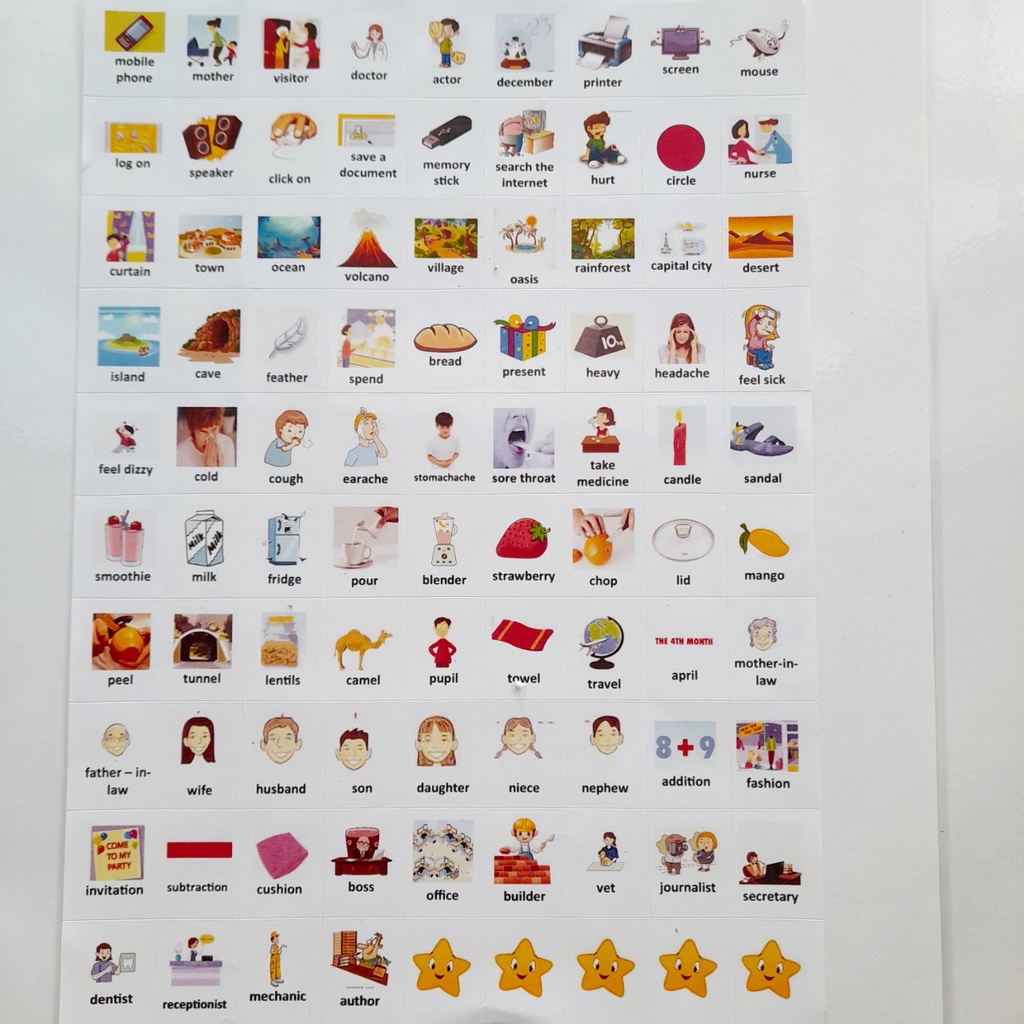 Sticker từ vựng tiếng anh Family Anh Anh (Fa quốc tế 4)