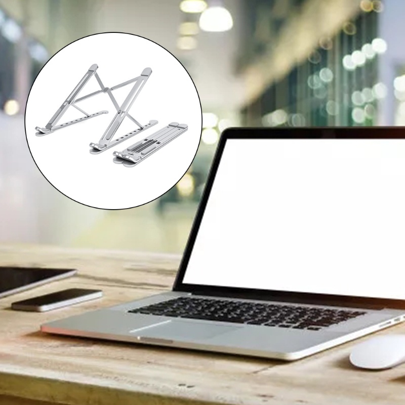 Giá Đỡ Laptop Notebook / Máy Tính Để Bàn Bằng Nhôm Chống Trượt Có Thể Điều Chỉnh # 11