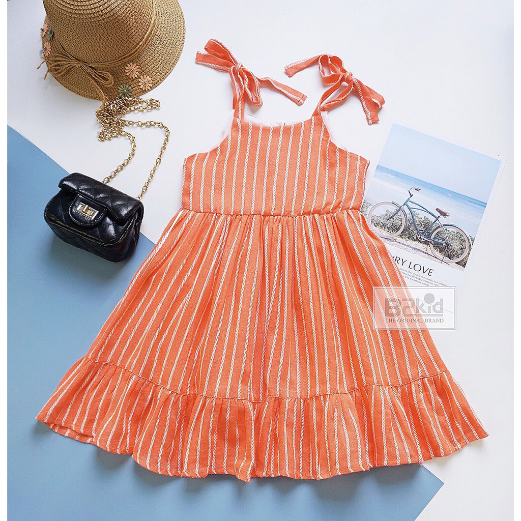 Đầm maxi B2KID cột dây xinh lung linh, size 3-10, 11-15