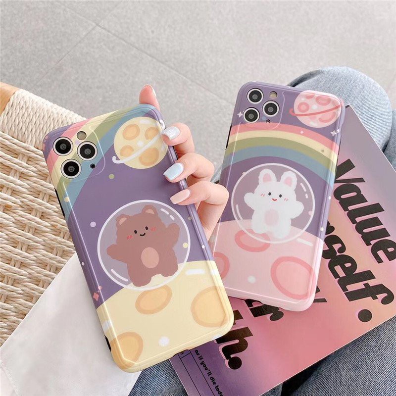 Ốp lưng iphone Gấu - Thỏ Phi Hành Gia IMD 6/6plus/6s/6s plus/6/7plus/8plus/x/xs/xsmax/11/11pro/11 promax DT06- Dino Case