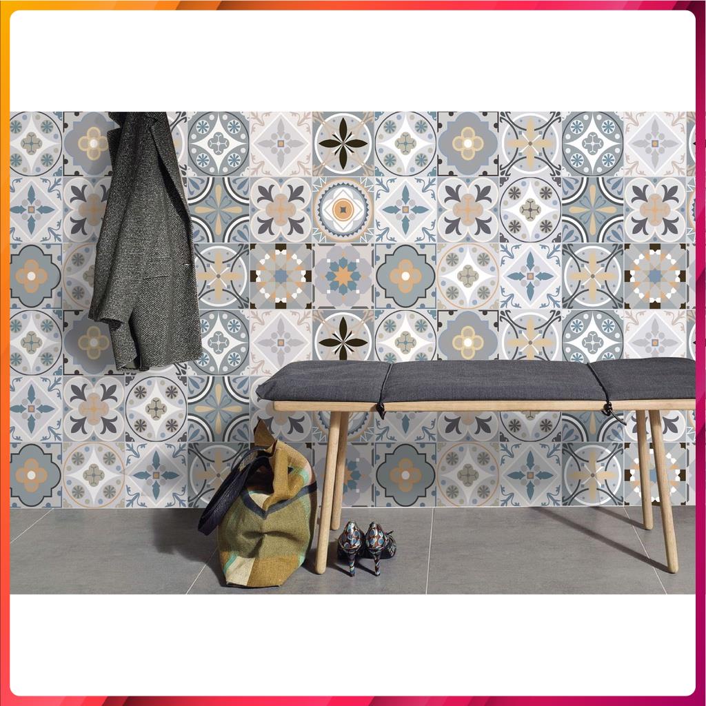 Decal Dán Tường Họa Tiết Gạch Bông Vintage Siêu Đẹp Shop Châu, Chất liệu cao cấp từ Đài Loan, nhiều mẫu mã (DGB-029)