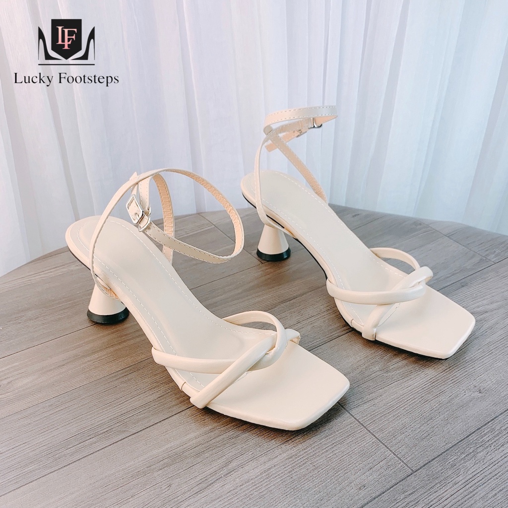 Sandal cao gót Lucky cao 7cm phối quai ống gót ly (Hàng đẹp) - H2