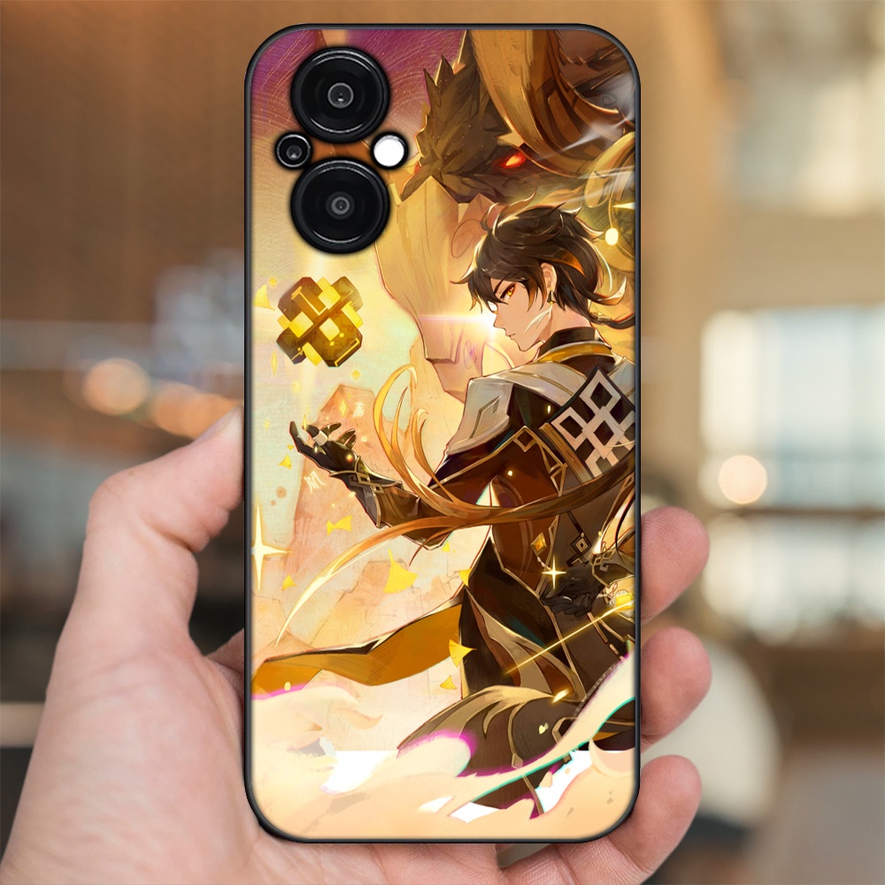 Ốp lưng Oppo Reno 8Z 5G viền đen in hình Zhongli Genshin Impact