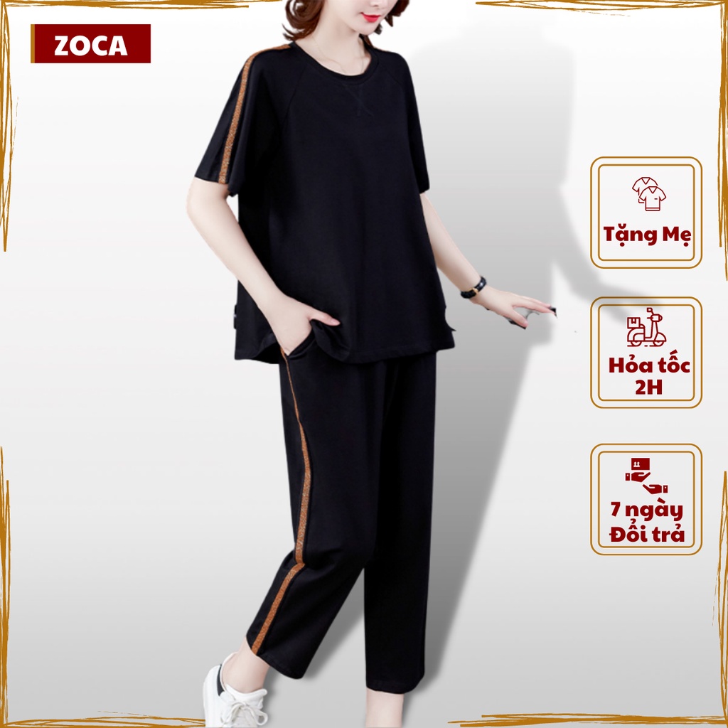 Bộ thể thao bigsize ngắn tay chất cotton co dãn 4 chiều , Set đồ thể thao mùa thu BB01