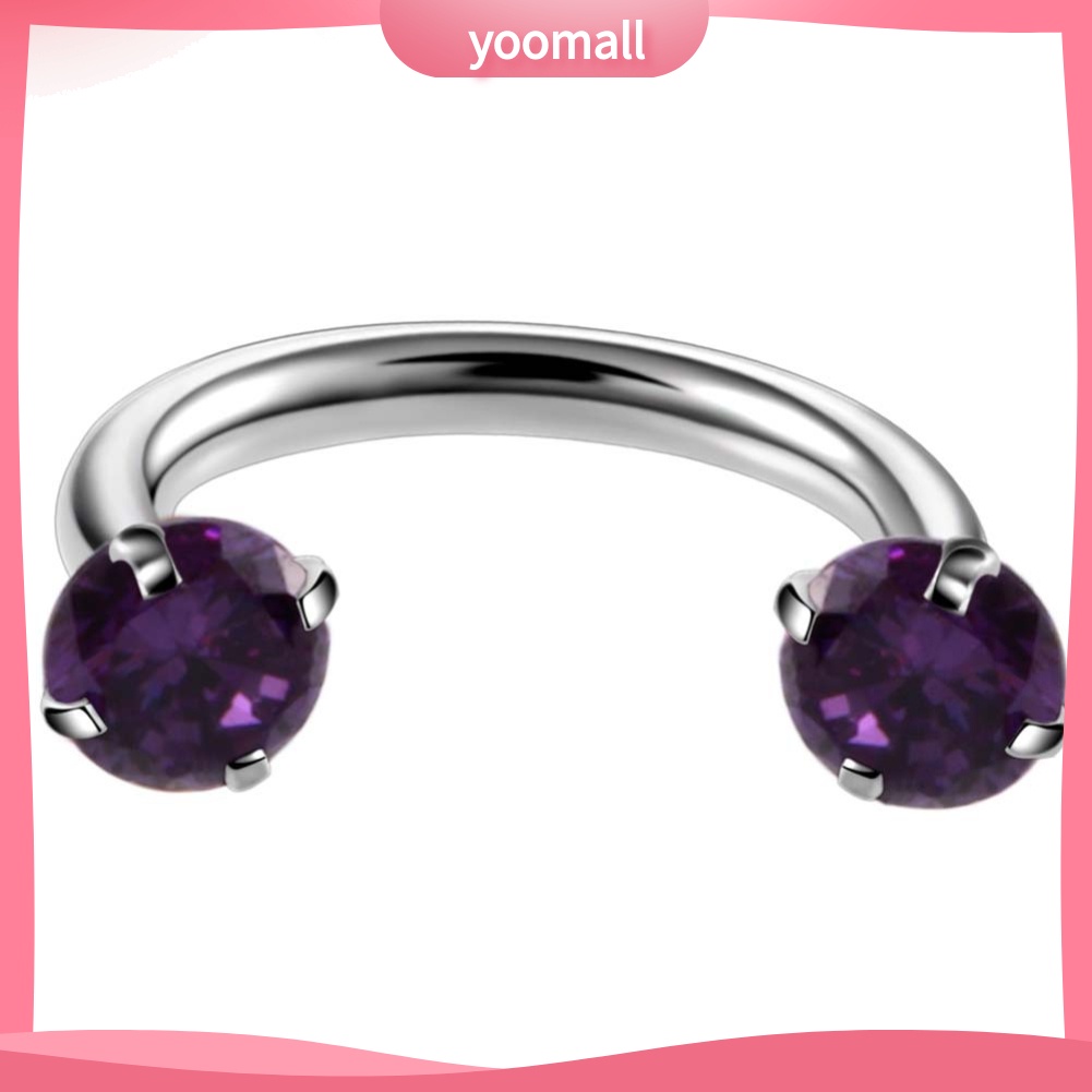 1 Khuyên Xỏ Cơ Thể Đính Đá Zircon Hình Chữ U Thời Trang