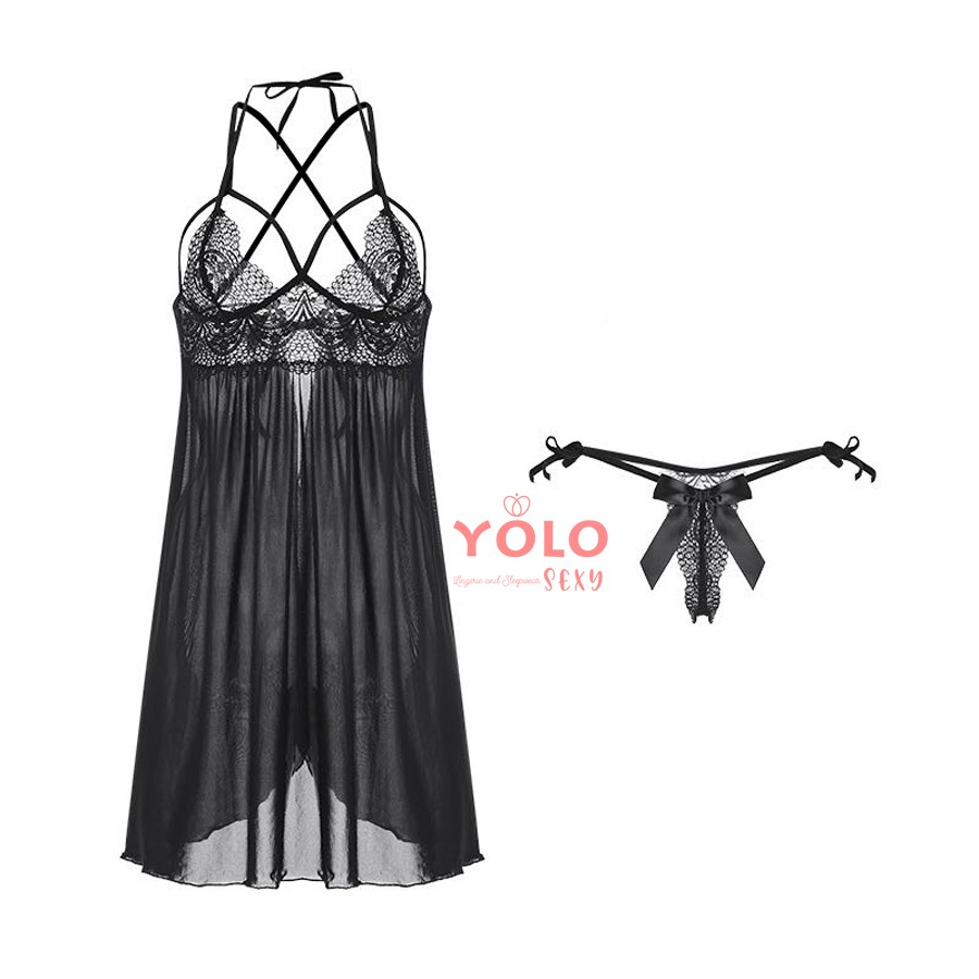 Váy ngủ 2 dây ren nữ sexy gợi cảm cao cấp Yolo Sexy | BigBuy360 - bigbuy360.vn