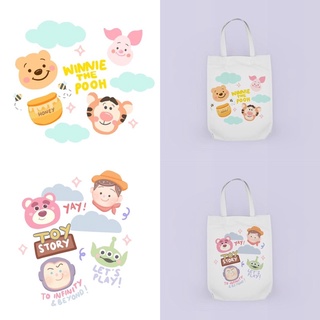 Image of Tote Bag Bergambar Cute Doodle Disney/ Toy Story/ Winnie the Pooh/ Stitch/ Monster inc/ Chipmunk/ Micky Mouse