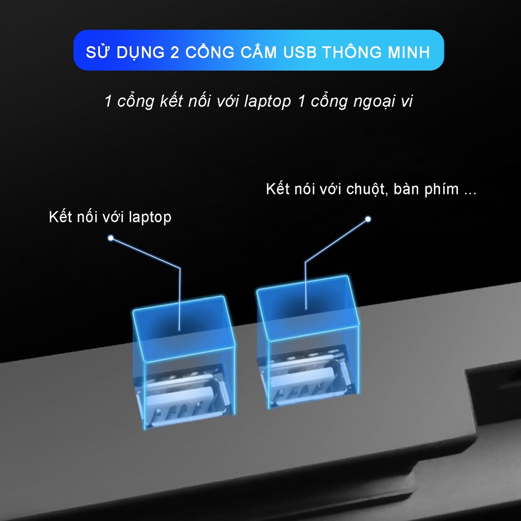 Đế tản nhiệt laptop Sidotech làm mát nhanh chống ồn chống trơn trượt kèm đèn Led phong cách giúp tăng FPS tránh giật lag