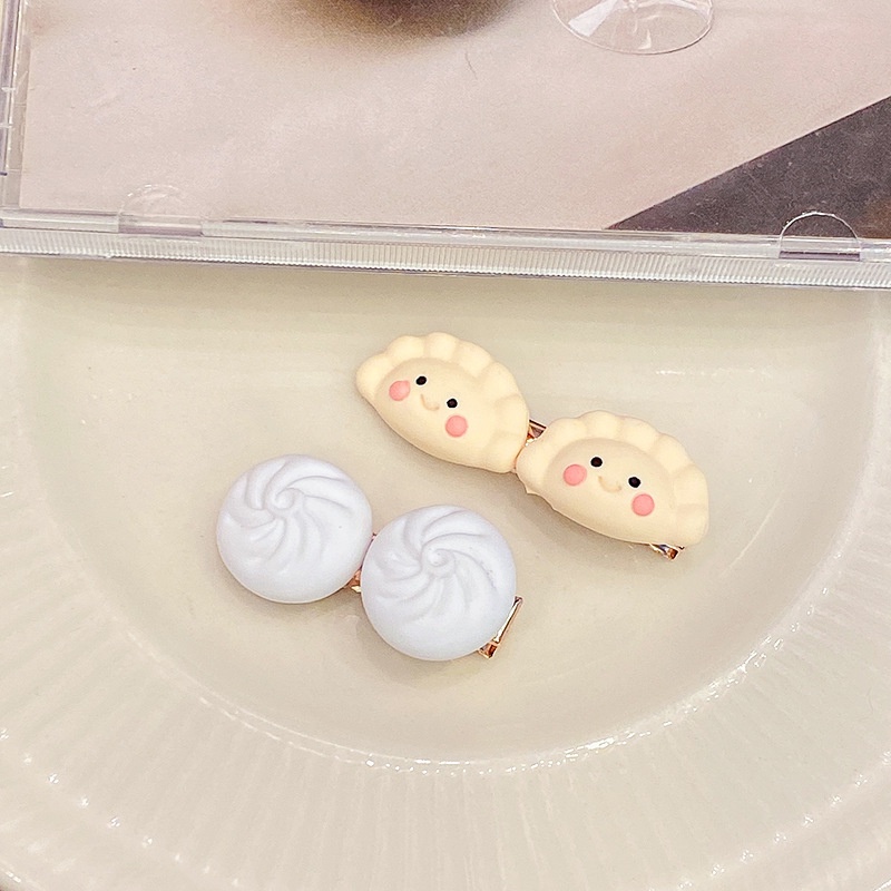1 Kẹp Tóc Hình Bánh Bao Hoạt Hình Sáng Tạo Dễ Thương Dành Cho Bé Gái