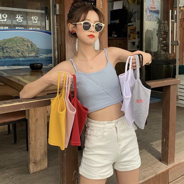 Áo Lửng Hai Dây Phong Cách Hàn Quốc Dành Cho Nữ | BigBuy360 - bigbuy360.vn