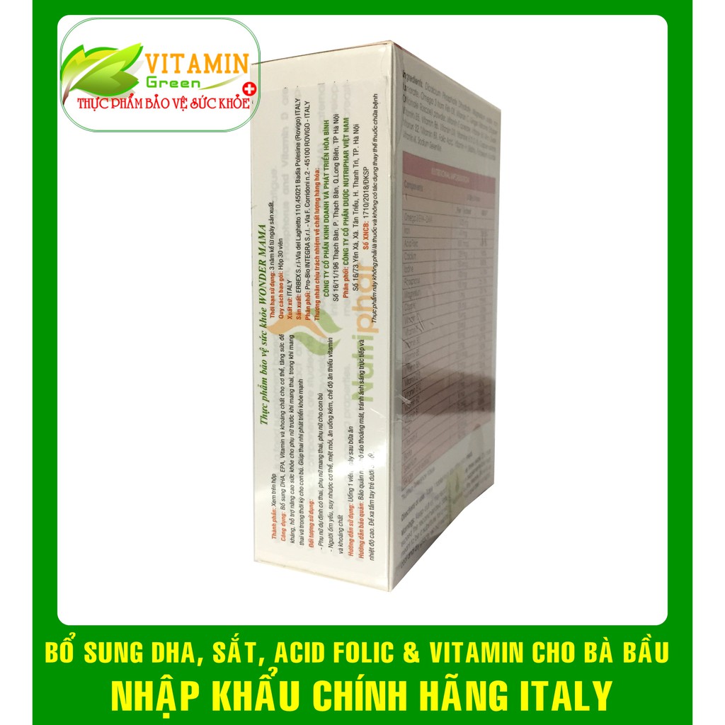 VITAMIN TỔNG HỢP CHO BÀ BẦU WONDER MAMA (30 viên) | NHẬP KHẨU CHÍNH HÃNG ITALY