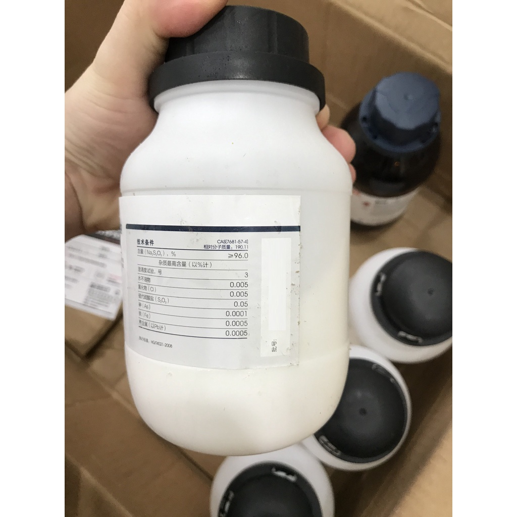 Hóa chất Na2S2O5 tinh khiết lọ 500g Sodium Metabisulphite hay Natri metabisunfit hay natri pyrosunfit CAS 7681-57-4