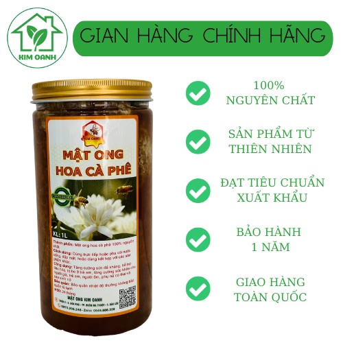 Mật ong hoa cà phê nguyên sáp đặc sản Tây Nguyên Kim Oanh