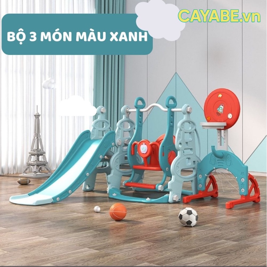 Cầu trượt cho bé, xích đu cho bé FINLEY gấu nâu, khủng long, hải cẩu, tên lửa , cầu tuột cho bé