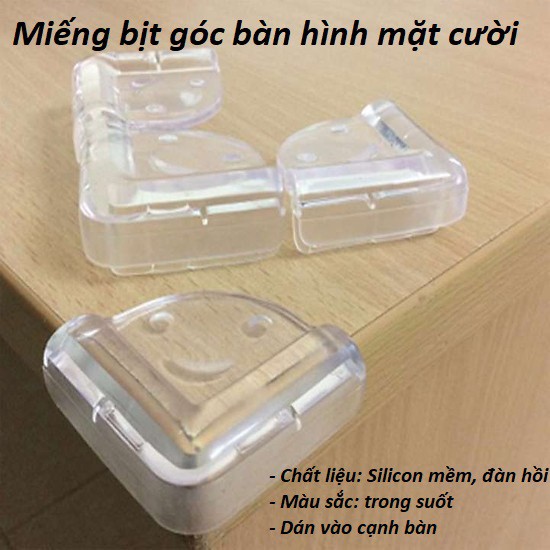 Miếng bịt góc bàn silicon bảo vệ cho bé hình mặt cười