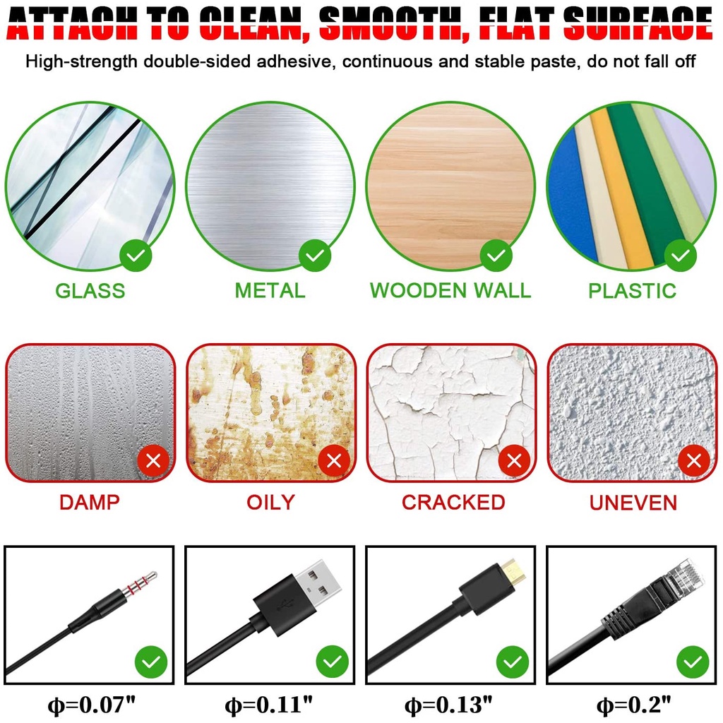 Set 20 phụ kiện cố định dây cáp sắp xếp gọn gàng tiện lợi