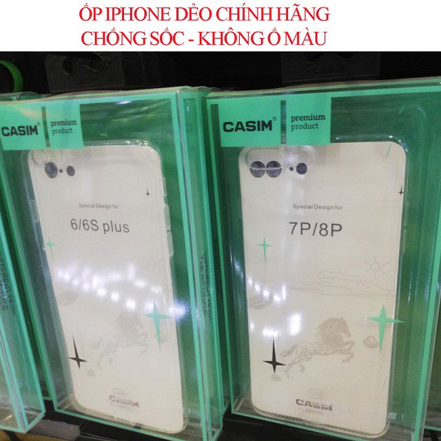 Ốp lưng trong Iphone - Ốp chính hãng Casim dẻo trong suốt từ Iphone 6 đến 12 Pro Max, không lo vàng ố khi dùng lâu