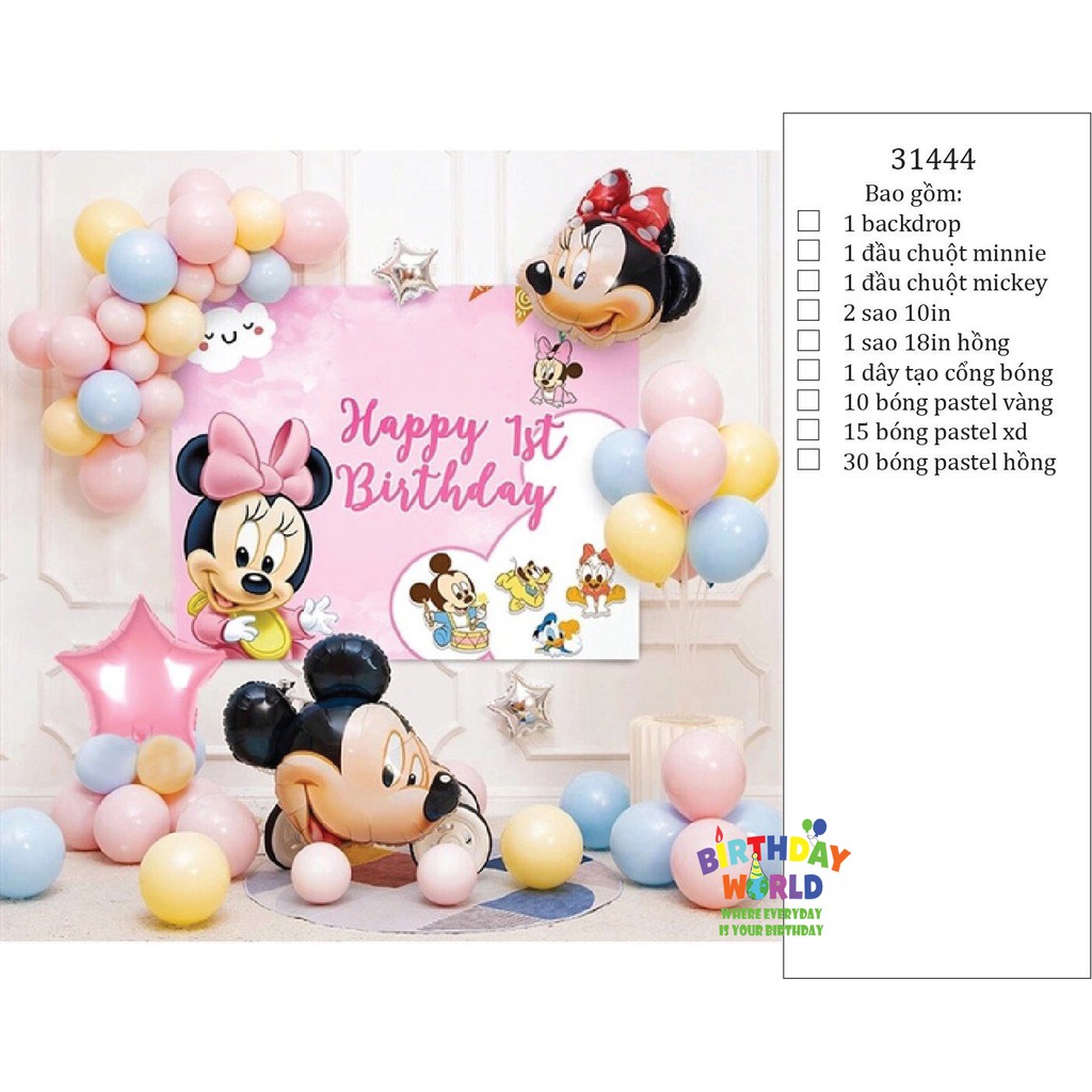 SET BÓNG SINH NHAT - ĐẦY ĐỦ PHỤ KIỆN KÈM PHÔNG IN TÊN TUỔI BÉ