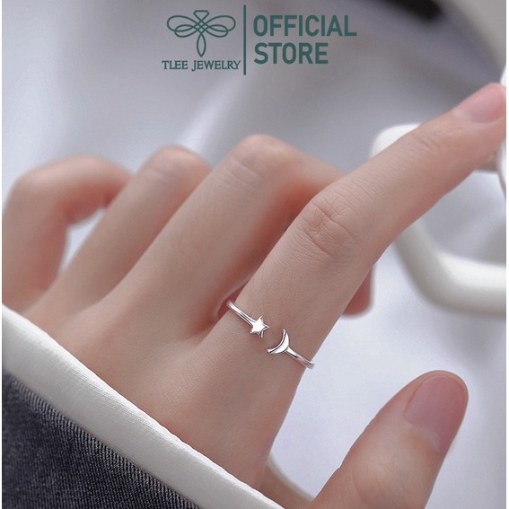 Nhẫn bạc nữ TLEE trăng sao freesize basic TleeJewelry A0325