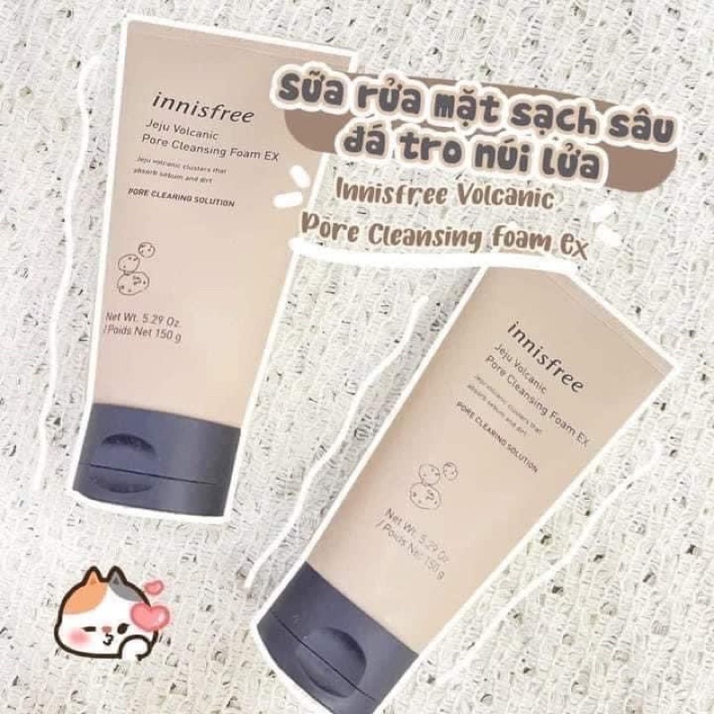 Sữa Rữa Mặt INNISFREE JEJU VOLCANIC CLEANSING FOAM EX chuẩn chính hãng hàng quốc