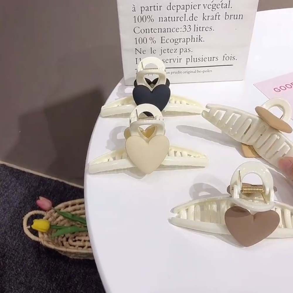 Kẹp Tóc Hình Trái Tim Lớn Nhiều Màu Thời Trang Hàn Quốc Cho Nữ