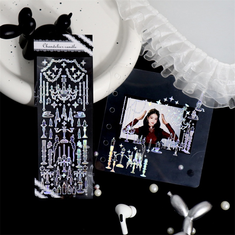 Miếng dán hình bông tuyết màu bạc galaxy dễ thương