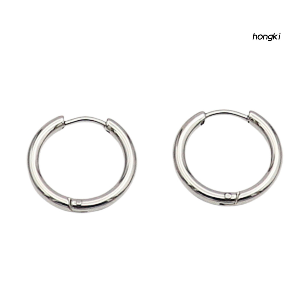 Bông tai dáng tròn đơn giản cho nam và nữ