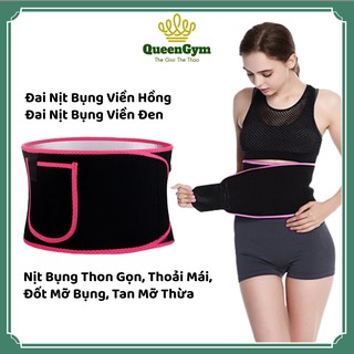 🔔 Sale 🔔 Đai Nịt Giảm Mỡ Bụng Đa Năng Viền Hồng, Viền Đen QueenGym Đổ Mồ Hôi Siêu Đàn Hồi Đốt Cháy Mỡ Thừa, Giảm Vòng Eo