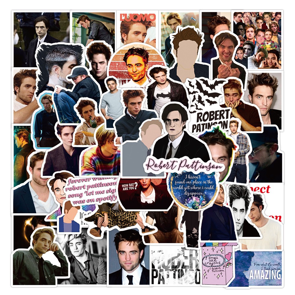 Bộ 50 Miếng Dán Hình Thần Tượng The Twilight Saga - Robert Pattinson Chống Thấm Nước