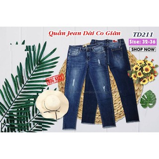 💯 Quần Jean Dài Co Giãn Bigsize TD211 Size 32-36 💯