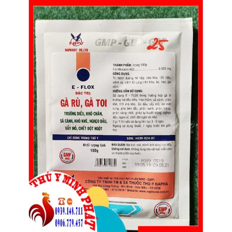GÀ RÙ GÀ TOI ENROFLOXACIN gói 100gr