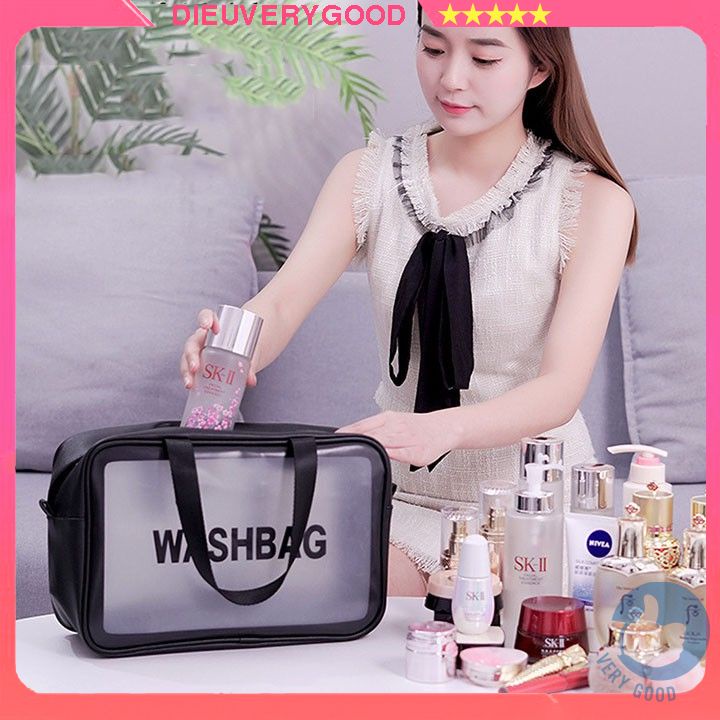Túi hộp đựng mỹ phẩm, đồ trang điểm đi du lịch quần áo washbag trong suốt, chống thấm nước nhiều kích thước dieushop