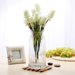 Lọ thủy tinh sọc dài vàng xanh, độc đáo, cắm hoa trang trí nhà cửa.