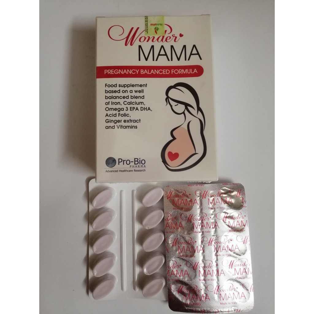 Vitamin tổng hợp cho bà bầu WONDER MAMA Từ Ý - Hộp 30 viên