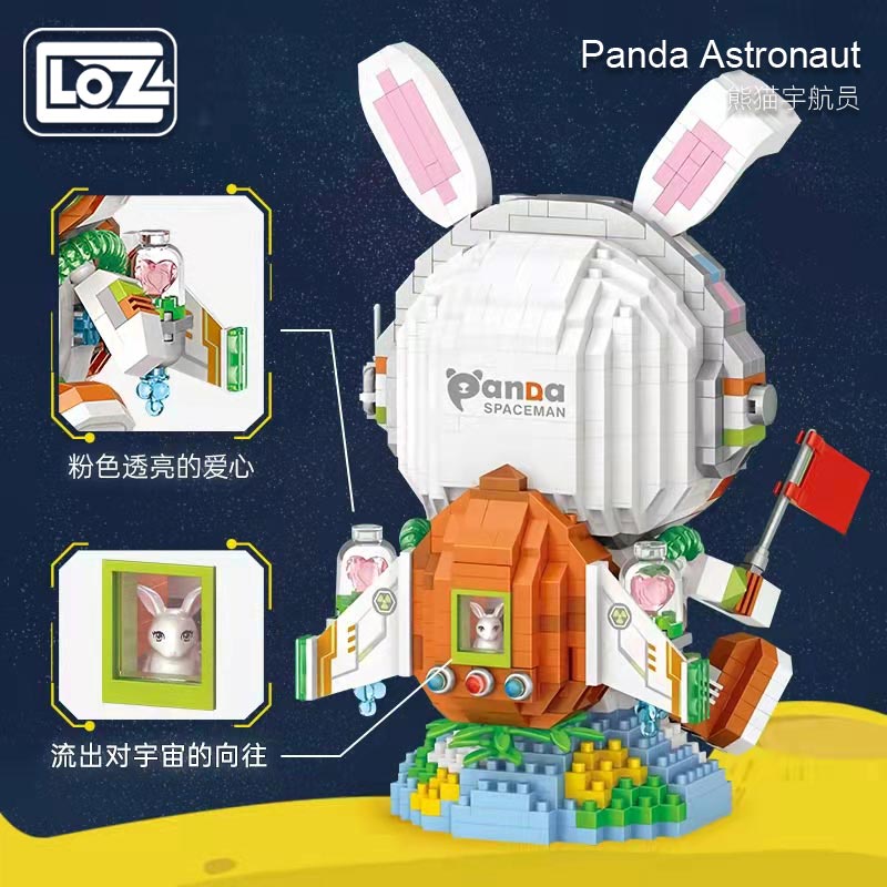 Loz Bộ Đồ Chơi Lắp Ráp Hình Phi Hành Gia Gấu Trúc Dành Cho Bé