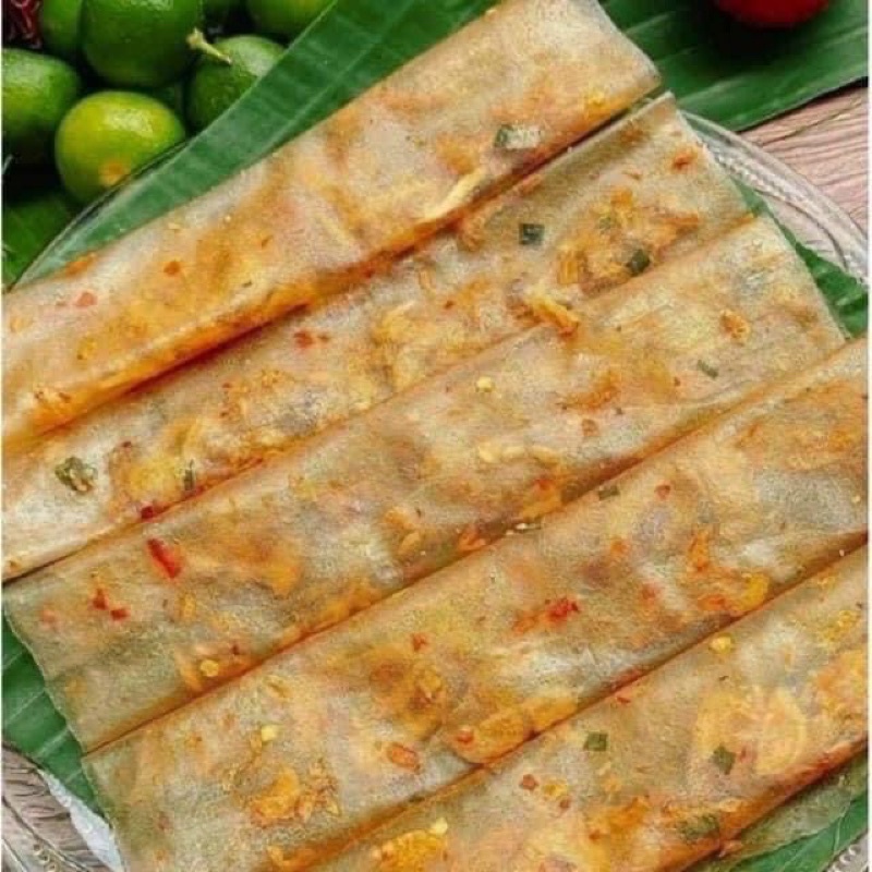 Bánh tráng dẻo tôm cuốn hành phi thập Cẩm