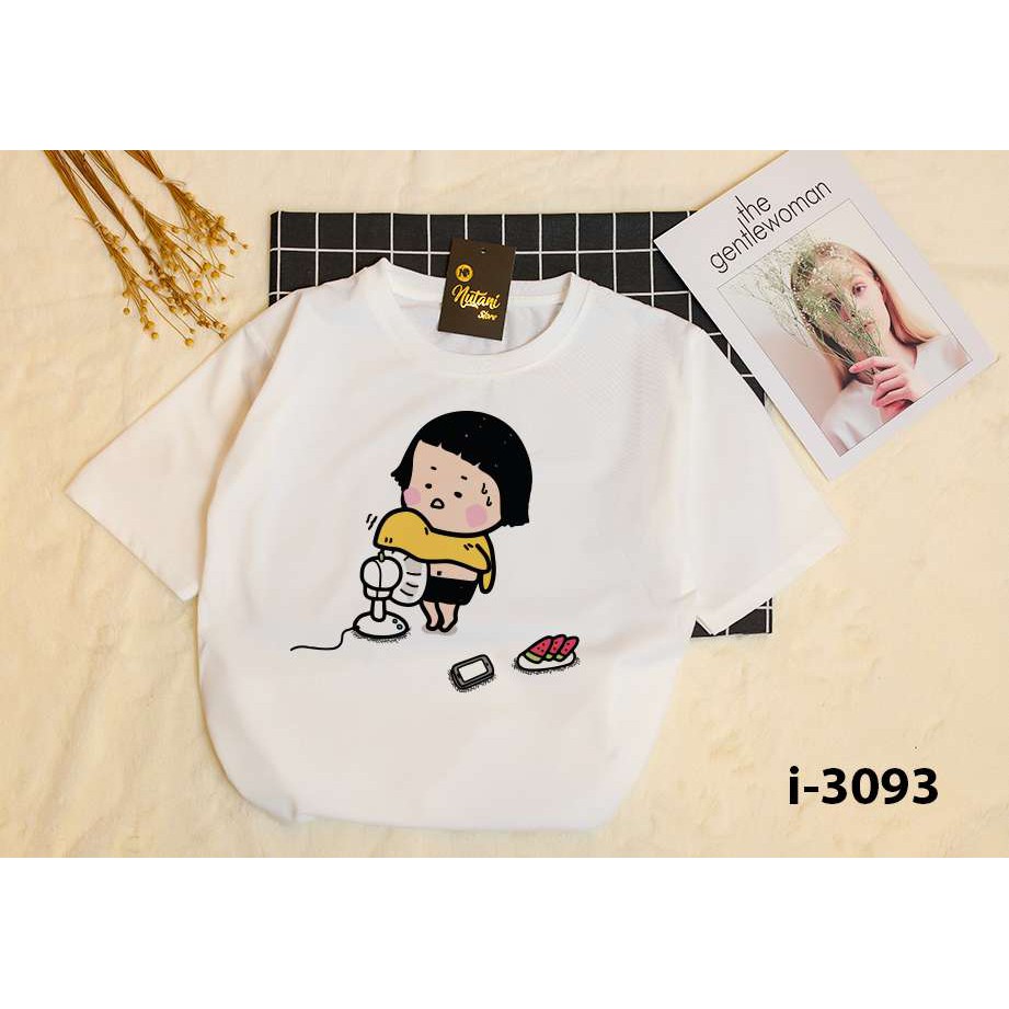 Áo Thun Nam Nữ Tay Lỡ Unisex Phông Trơn Oversize Form Rộng Basic Tee Hình cô gái ticker
