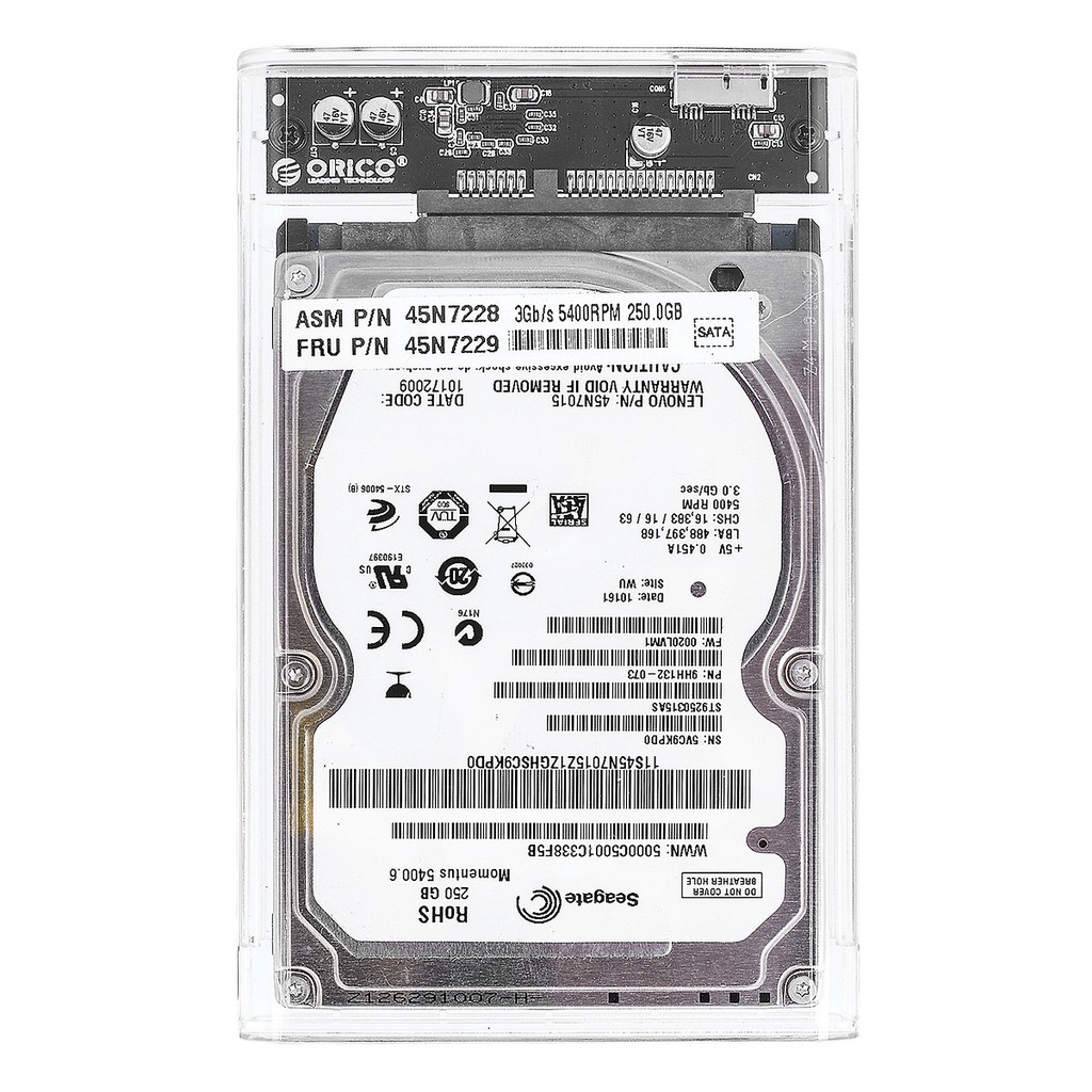 Hdd Box ORICO US3, 2.5", USB 3.0 TRONG SUỐT - chính hãng