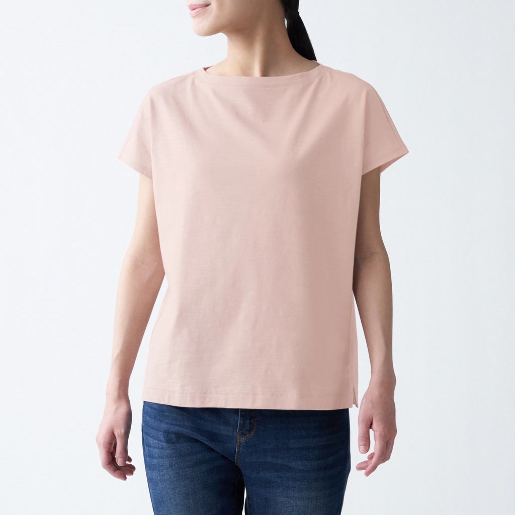 Muji Áo Thun Slub Jersey Tay Liền