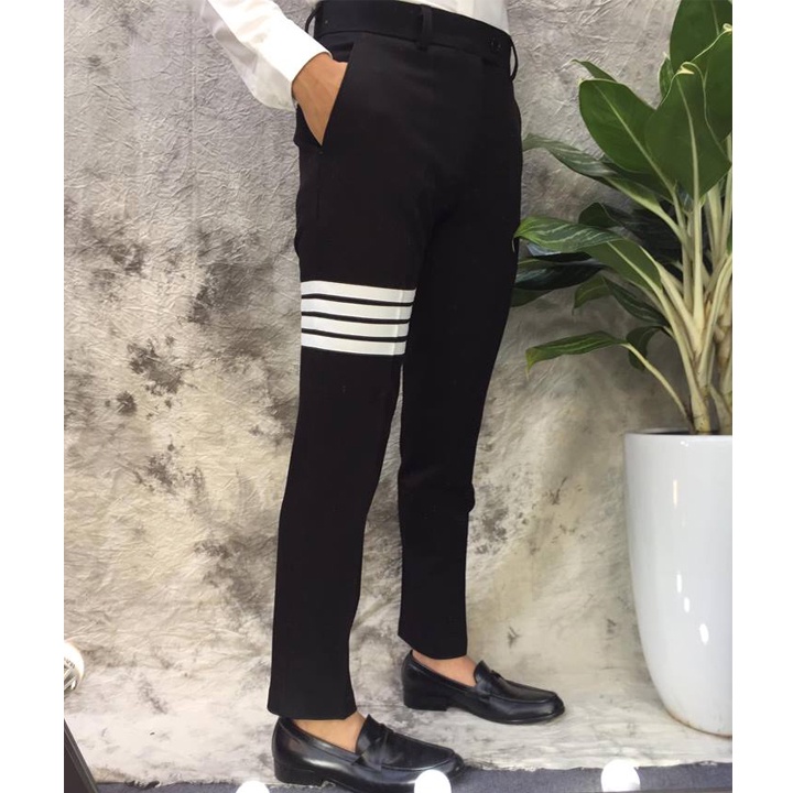 Quần Nam Đen Trơn Dáng Ôm Ống Côn Chất Vải Mềm Mịn Ít Bám Bụi Phong Cách Quần Tây Nam