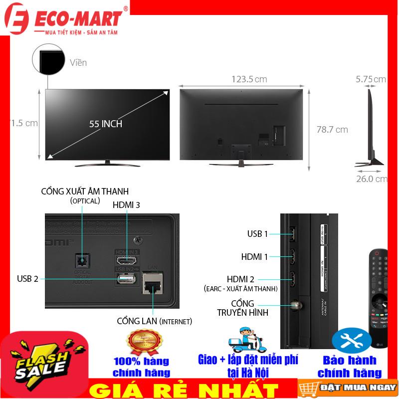 Smart Tivi LG 55UP8100PTB 4K 55 inch ThinQ AI Mới 2021