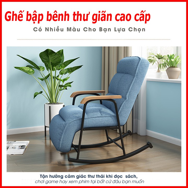 Ghế bập bênh thư giãn cao cấp, ghế sofa bập bênh 5 cấp độ điều chỉnh có thể nằm đọc sách