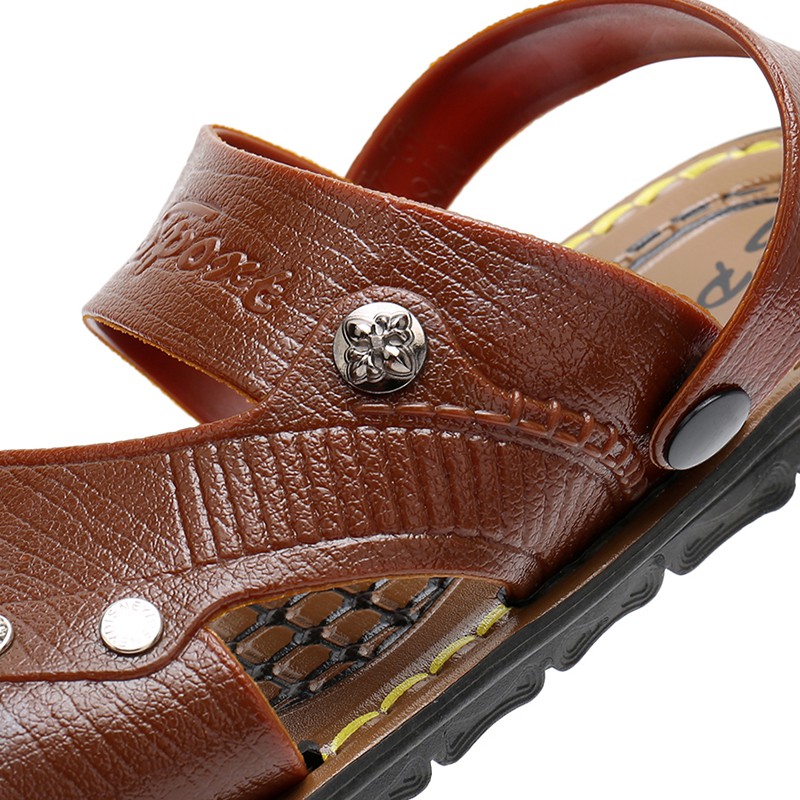 dep Lê♣▨[Có thể đeo trong ba năm] dép nam mùa hè mới hở mũi cho thanh niên đôi giày đi biển mục đích không thấm nước tru