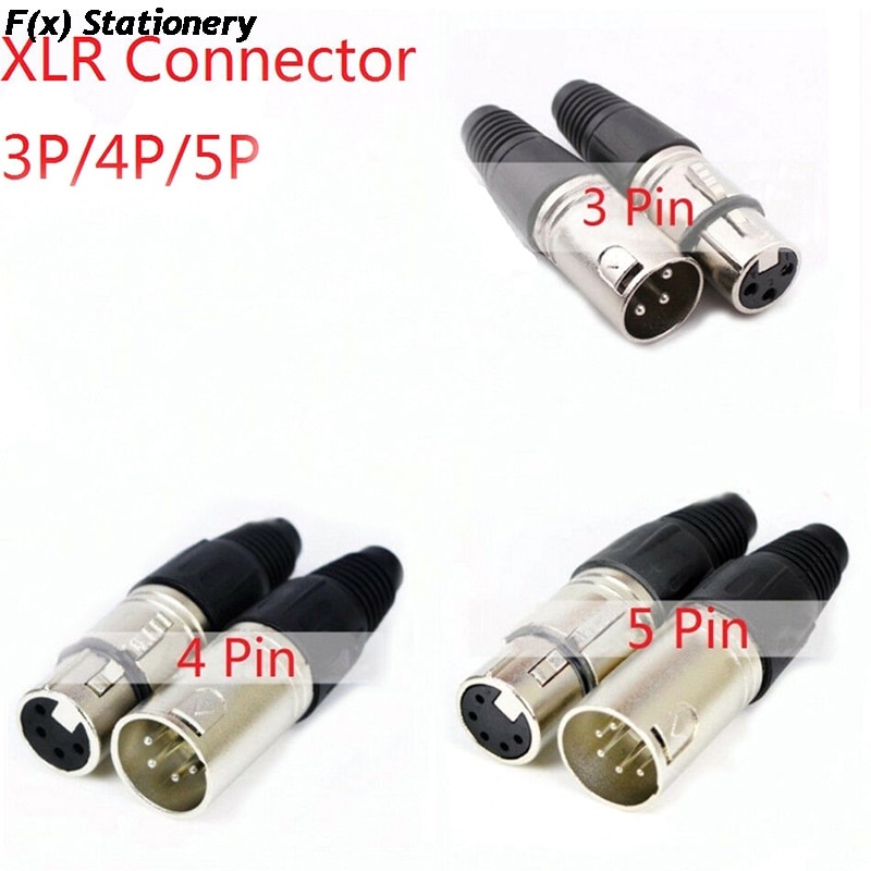Đàn ông &amp; Đầu Nối Dây Cáp Âm Thanh 3-Pin 4-Pin 5-Pin XLR Chuyên Dụng