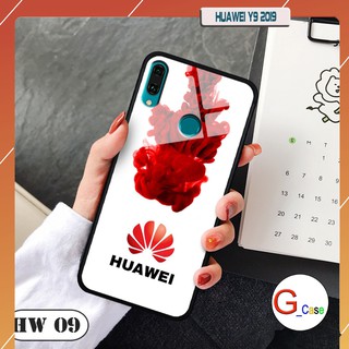 Ốp lưng Huawei Y9 2019-lưng kính in logo hãng điện thoại