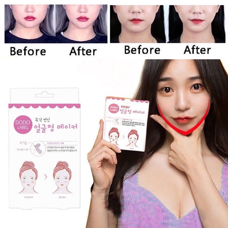 Bộ 40 Miếng Dán Tạo Khuôn Mặt Chữ V + Miếng Dán Nâng Trang Điểm Nhanh Chóng + Dụng Cụ Nâng Cơ Mặt