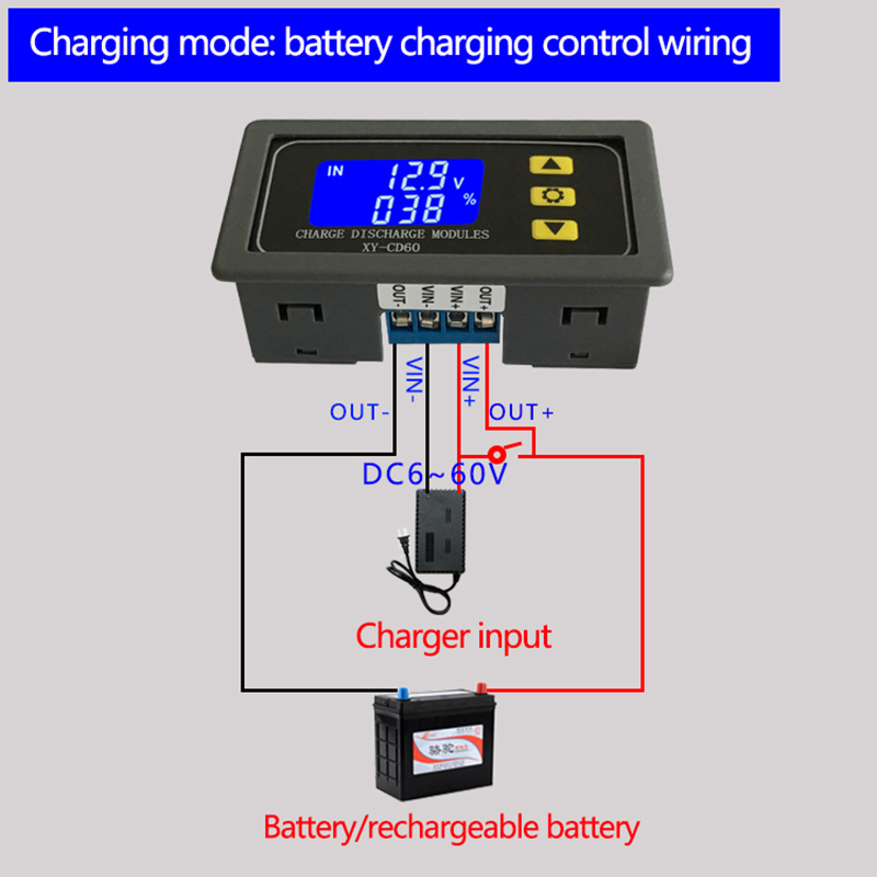 Mô-đun điều khiển sạc pin Được cung cấp đầy đủ nguồn điện DC Bảo vệ điện áp DC Bo mạch bảo vệ chống cạn kiệt và điện áp CD60
