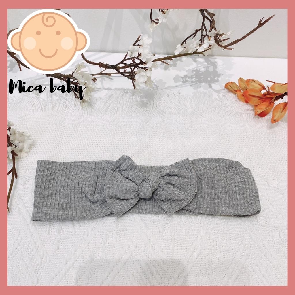Băng đô thun gân co dãn đính nơ đáng yêu cho bé Mica Baby BD41